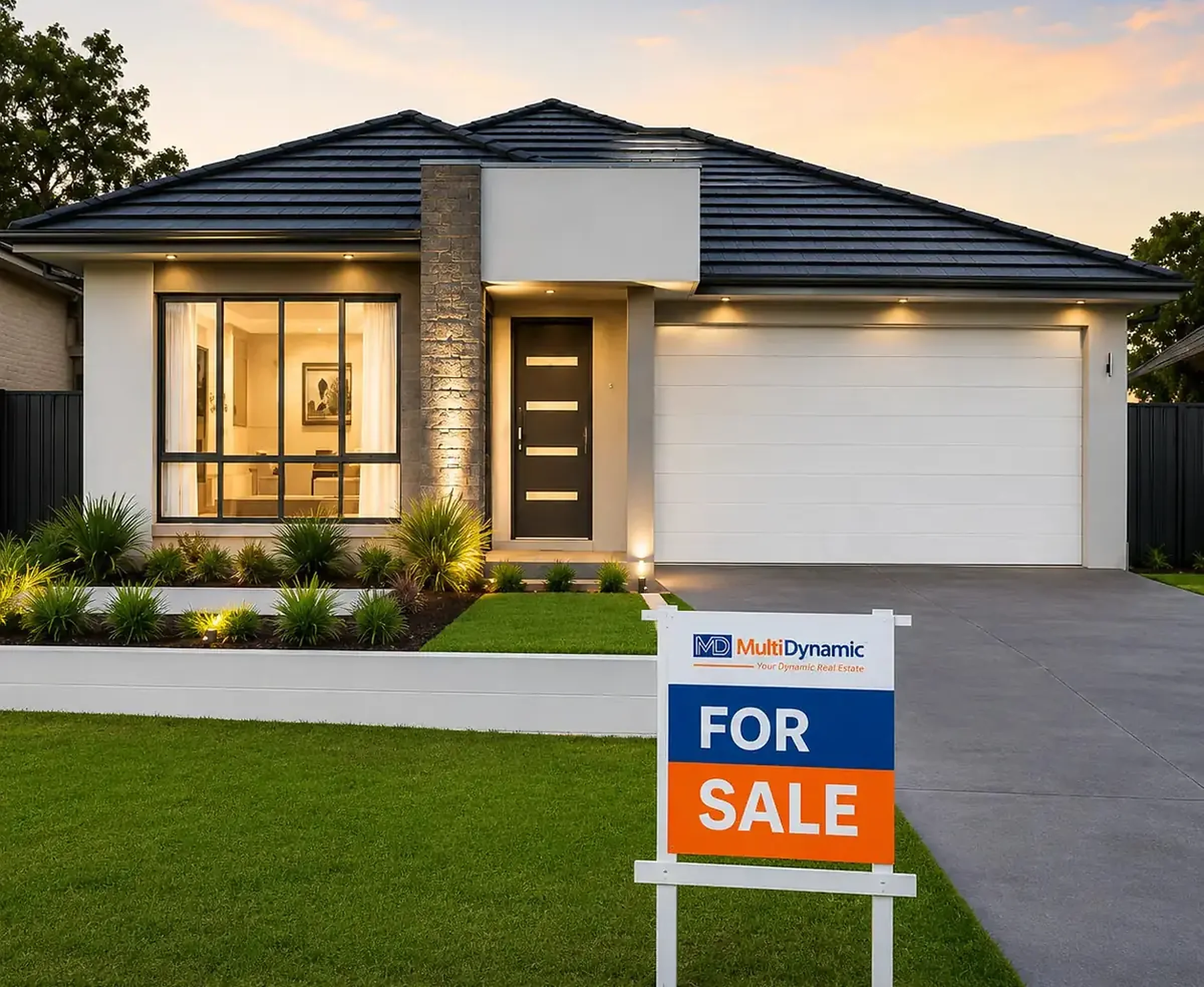 A contemporary house offered for sale